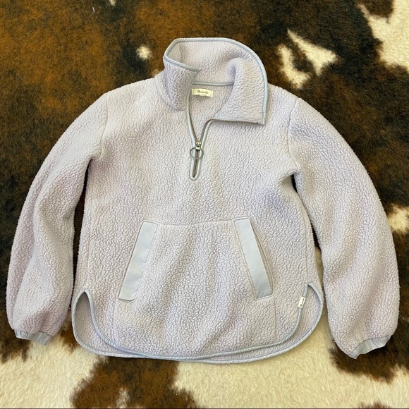 Madewell Polartec Fleece Popover Jacket Purple XXS - Picture 4 of 8